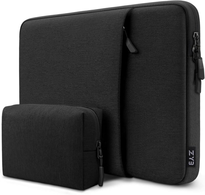 ZYB Laptop Case 13 Inch,13 Inch Laptop Sleeve for MacBook Air 13 13.6 M4 M3 M2 M1 2025-2017,MacBook Pro 14/13 M4 M3 M2 M1 2025-2012,HP Lenovo Dell 13.3" Computer Sleeve with Pocket&Accessory Bag-Black - Image 1